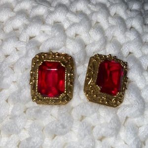 Clip-on generic ruby earrings